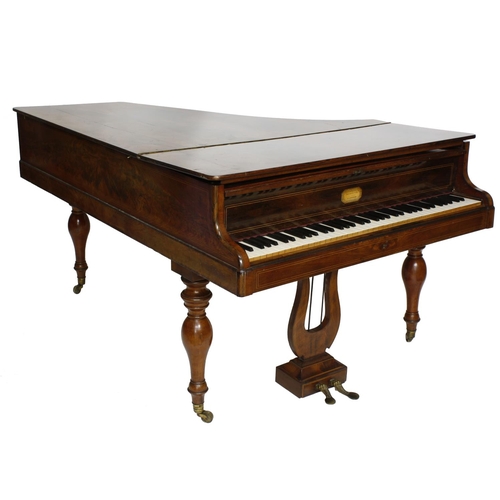 1502 - Fine mid 19th century mahogany grand piano by and inscribed Boisselot & Fils, Facteurs du Roi, M... 