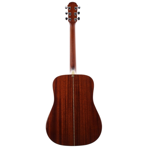 72 - Aria AW-630N acoustic guitar; Back and sides: mahogany, scratched treble side lower bout; Top: natur... 