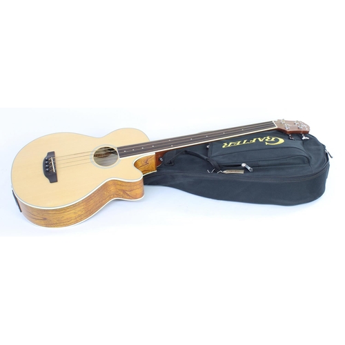 75 - 2011 Crafter BA400EQ FL/N fretless electro-acoustic bass guitar, made in Korea; Back and sides: ashw... 