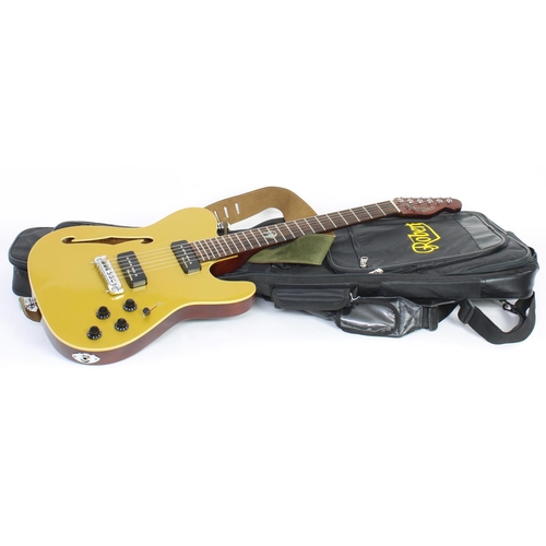 83 - Roberts T type Thinline electric guitar, circa 2006; Body: gold top upon brown back and sides, very ... 