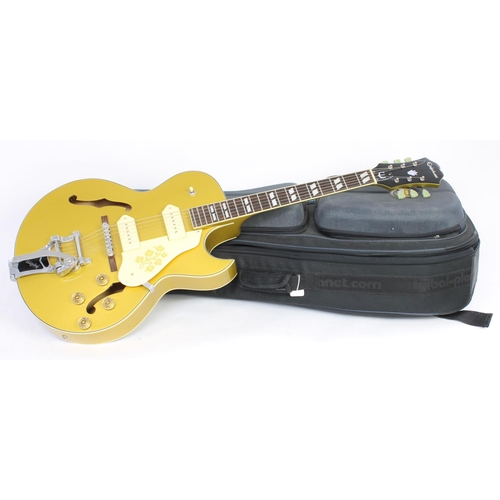 84 - 2004 Epiphone ES-295 hollow body electric guitar, made in Korea, ser. no. U04xxxxx5; Body: gold fini... 