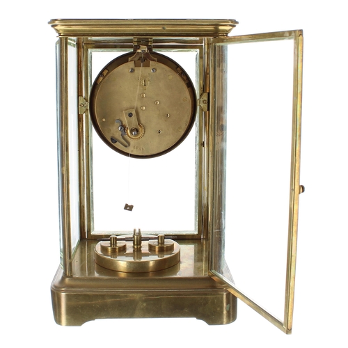 1510 - Brass four glass torsion mantel clock, the 3.75