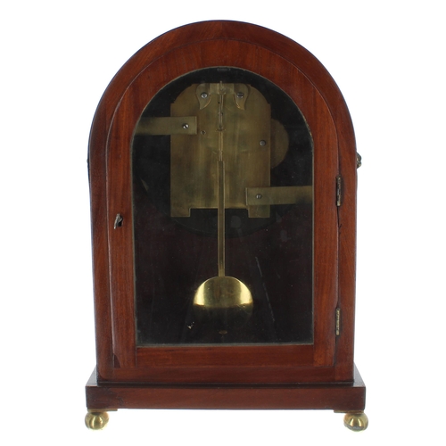 1515 - English mahogany single fusee bracket clock, the 8