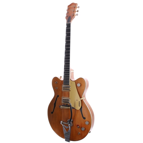 104 - Mid 1960s Gretsch 6120 Nashville hollow body electric guitar, made in USA; Body: tan orange, refinis... 