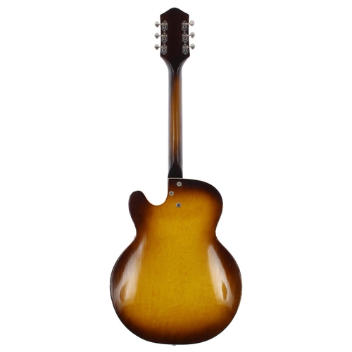 115 - 1960 Silvertone H1429 hollow body electric guitar, made in USA; Body: two-tone sunburst finish, heav... 