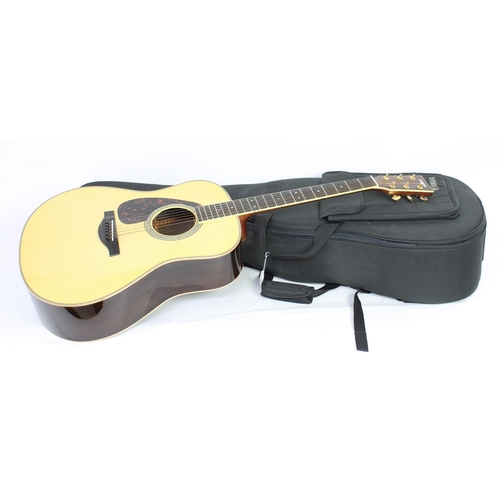 128 - 2013 Yamaha LL16L left-handed electro-acoustic guitar, made in China, ser. no. Hxxxxxxx6; Back and s... 