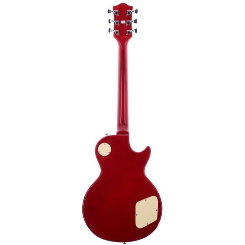 133 - Legend LP type left-handed electric guitar; Body: cherry sunburst finish, minor dings; Neck: good; F... 