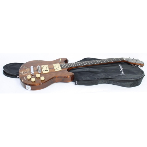 153 - Roberto Brandoni made Eko M-20 electric guitar; Body: walnut finish, a few dings, one long lacquer l... 