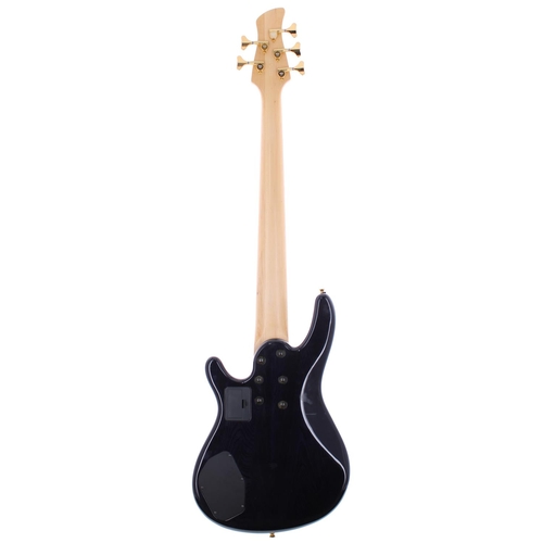 161 - Yamaha TRB-5 bass guitar, made in Japan, ser. no. 6xxxxx4; Body: trans black, minor scratches; Neck:... 