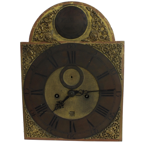 1802 - Eight day 5-pillar longcase clock movement, the 12