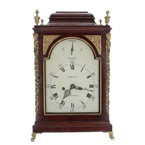 1329 - Interesting English mahogany double fusee bracket clock with rare Sully's escapement, with foliate e... 