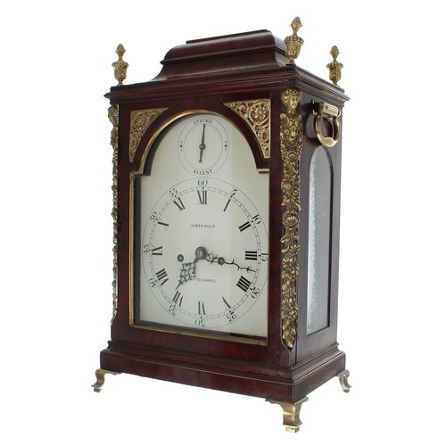 1329 - Interesting English mahogany double fusee bracket clock with rare Sully's escapement, with foliate e... 