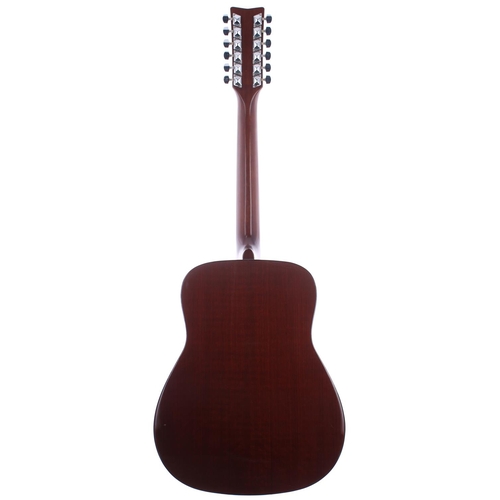 206 - Yamaha FG-4-12 twelve string acoustic guitar, made in Taiwan; Back and sides: laminated mahogany; To... 