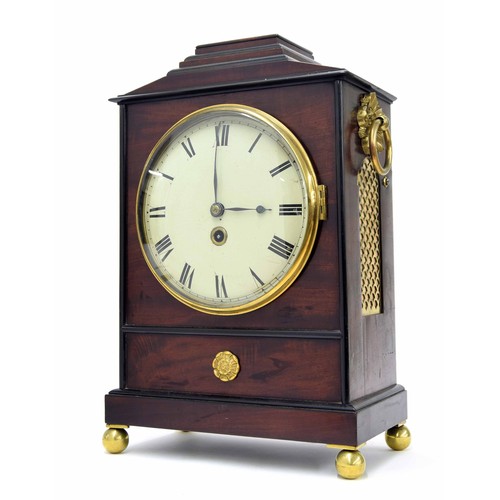 1522 - Mahogany single fusee bracket clock, the 8