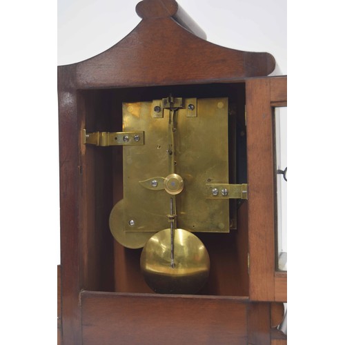 1524 - Small mahogany single fusee bracket clock, the movement with locking pendulum, the 7.5