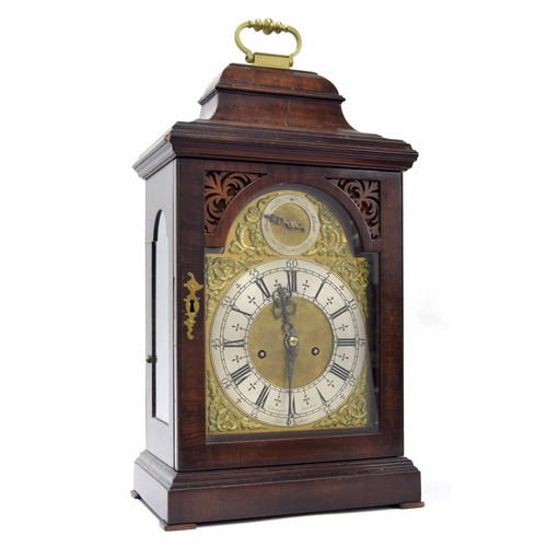 1526 - Mahogany double fusee bracket clock, the 7