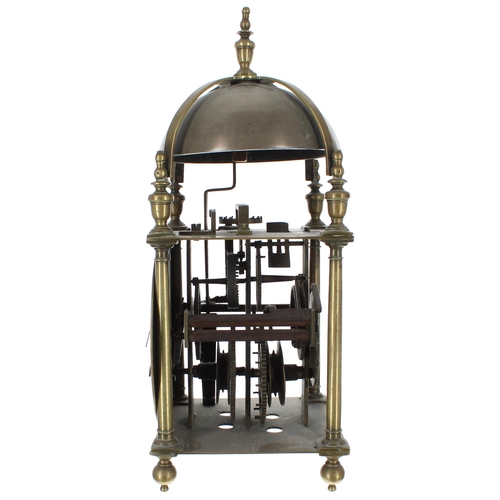 1323 - English brass lantern clock, the 6.25