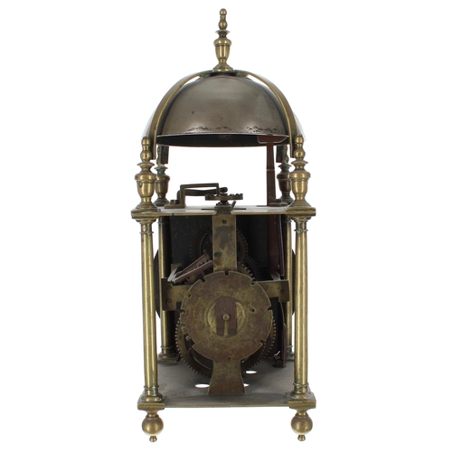 1323 - English brass lantern clock, the 6.25