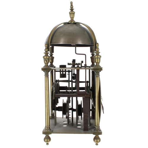 1323 - English brass lantern clock, the 6.25