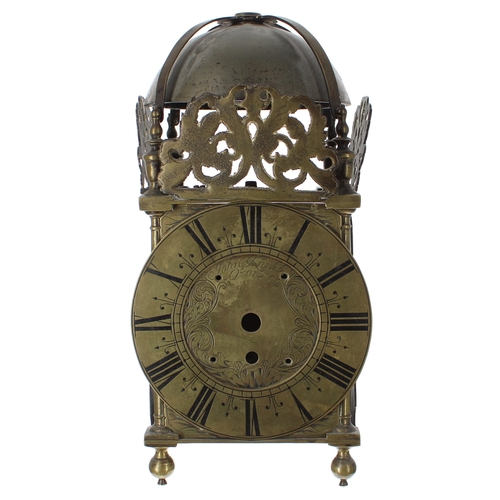 1324 - English brass lantern clock, the 6.25