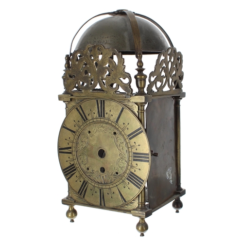 1324 - English brass lantern clock, the 6.25