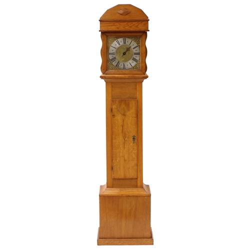 1823 - Light oak thirty hour longcase clock, the 11