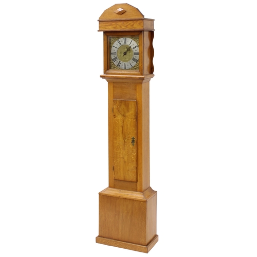 1823 - Light oak thirty hour longcase clock, the 11