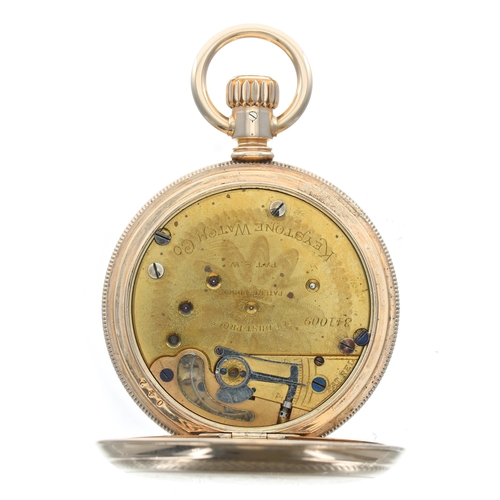 Keystone Watch Company gold filled hunter pocket watch 18 size 15 jewels lever set movement with pa