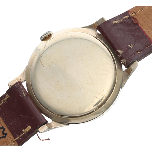 454 - Lanco 9ct automatic gentleman's wristwatch, Edinburgh 1963, signed silvered dial with Arabic 12 and ... 