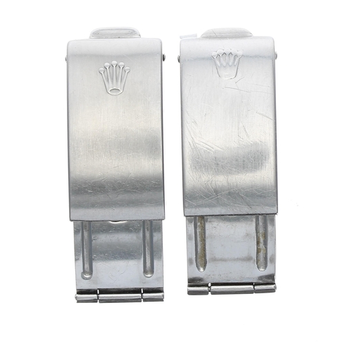 474 - Rolex - two stainless steel bracelet clasps, ref. 78353 (2)