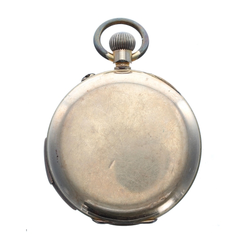 531 - Gold plated quarter repeating lever pocket watch, unsigned three quarter plate movement with compens... 