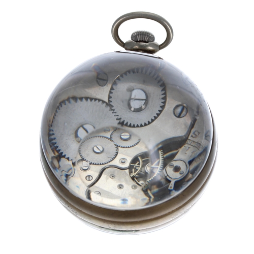 540 - Desk glass ball watch, the dial inscribed 'Superior Railway Timekeeper', lever movement, 56mm dimete... 