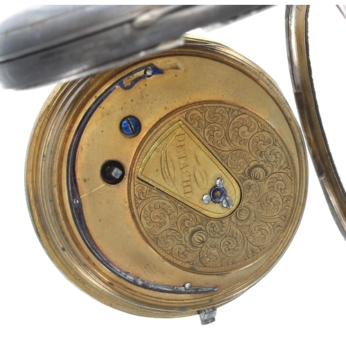 557 - Victorian silver fusee lever pocket watch with Liverpool windows in need of repair, London 1856, the... 