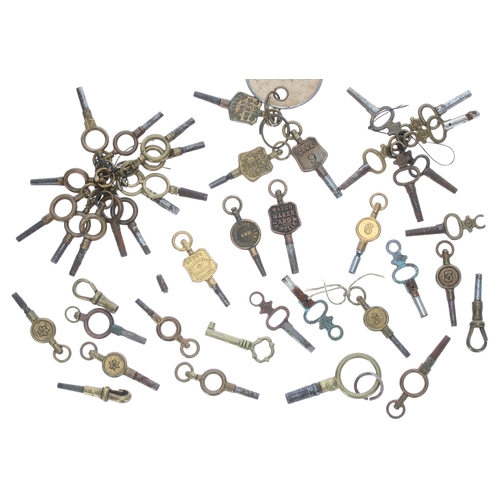 574 - Selection of pocket watch keys, including six trade keys (40 approx)