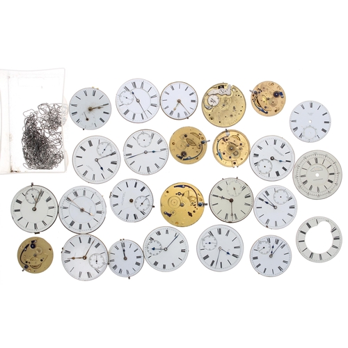 584 - Quantity of lever and fusee lever pocket watch movements (some faults); with a small quantity of fus... 