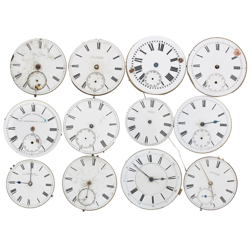 604 - Twelve assorted pocket watch movements (12)