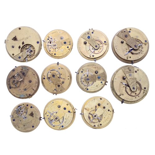 613 - Eleven English fusee lever pocket watch movements (11)