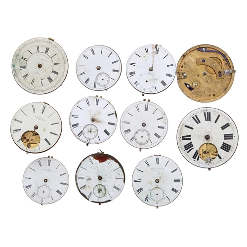 613 - Eleven English fusee lever pocket watch movements (11)