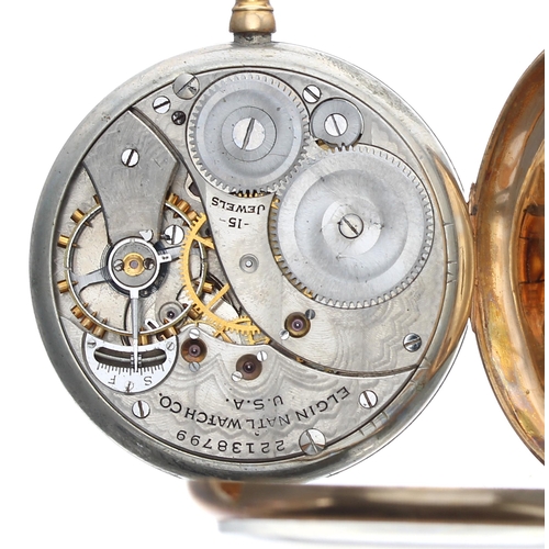 271 - Elgin National Watch Company 14k lever dress pocket watch, circa 1919, signed 15 jewel movement, no.... 