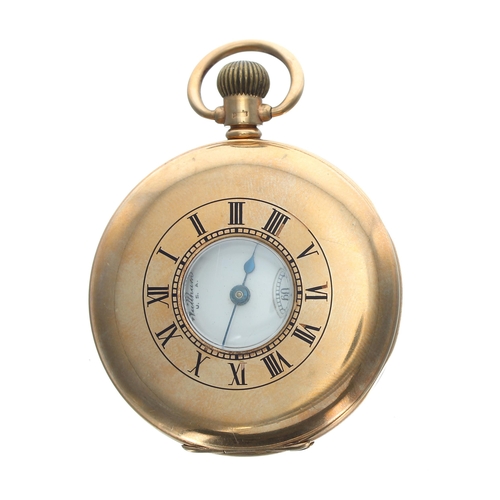 272 - American Waltham 'P.S. Bartlett' 9ct half hunter lever pocket watch, Birmingham 1933, signed 17 jewe... 