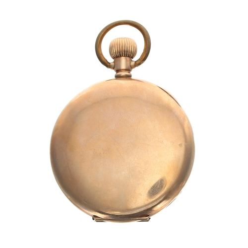 281 - Elgin National Watch Company 9ct half hunter lever pocket watch, circa 1925, signed 15 jewel movemen... 