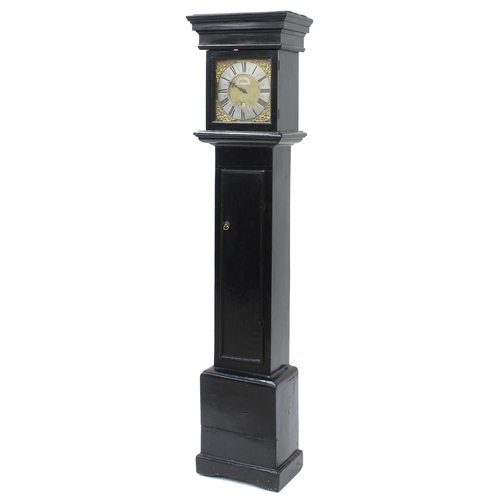 1839 - Interesting early ebonised thirty hour longcase clock with birdcage movement, the 10.5