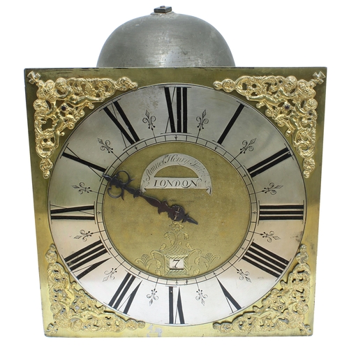 1839 - Interesting early ebonised thirty hour longcase clock with birdcage movement, the 10.5