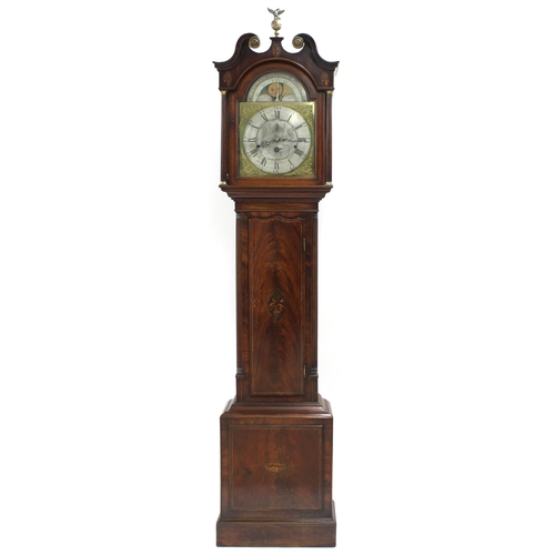 1844 - Good mahogany three train longcase clock, the 13