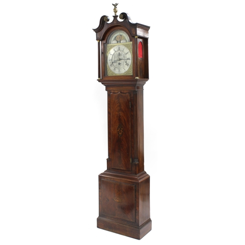 1844 - Good mahogany three train longcase clock, the 13