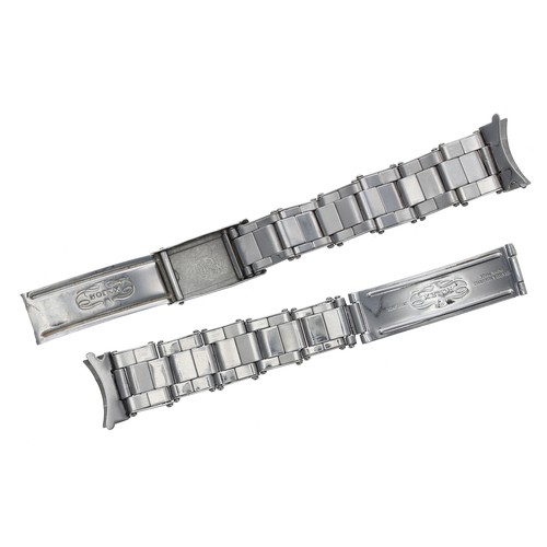 495 - Rolex - stainless steel rivetted Oyster expanding gentleman's wristwatch bracelet, the clasp dated '... 