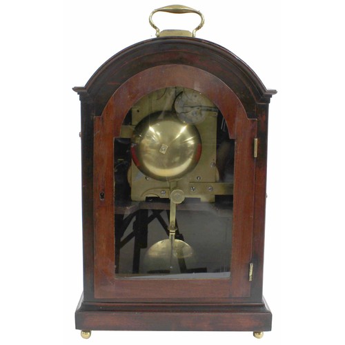 1333 - Good English mahogany double fusee bracket clock, the 8