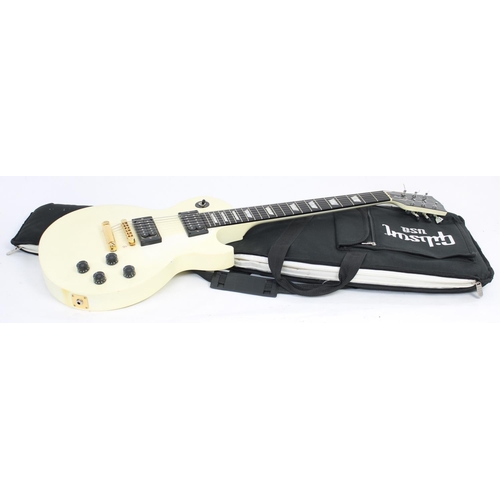 244 - 1996 Gibson Les Paul Studio electric guitar, made in USA, ser. no. 9xxxxx7; Body: white finish, heav... 