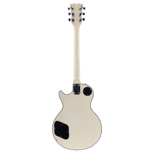 245 - 1980s Hondo II LP type electric guitar; Body: white finish, heavy knocks, blemishes and scratches; N... 