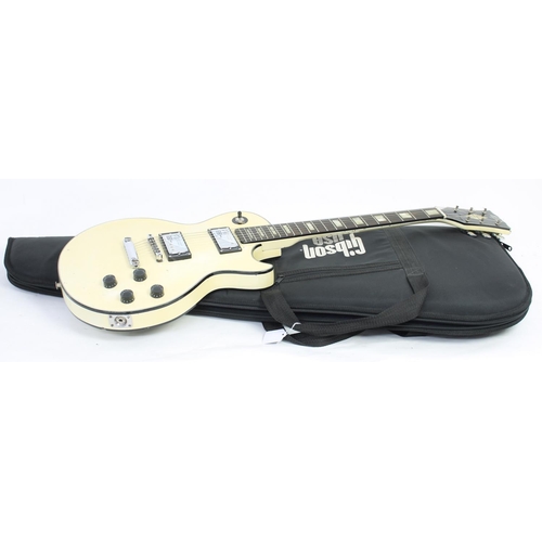 245 - 1980s Hondo II LP type electric guitar; Body: white finish, heavy knocks, blemishes and scratches; N... 